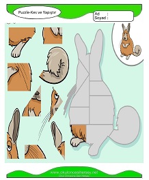 Puzzle Kes Yapıştır Çalışma Sayfaları